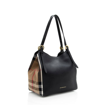 Burberry Leather House Check Derby Canterbury Small Tote