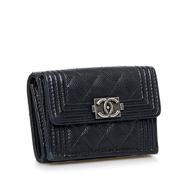 Chanel Caviar Boy Trifold Wallet (MLB-nwnPs6)