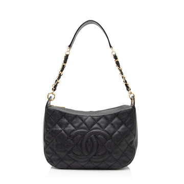 Chanel Caviar Leather Timeless CC Hobo (SHF-fu7h3a)
