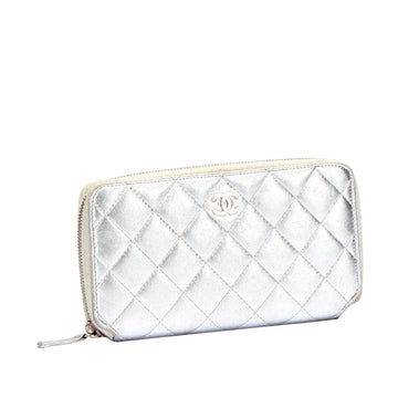 Chanel Quilted CC Metallic Lambskin Zip Around Wallet (MLB-PZSTv5)