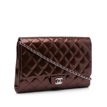 Chanel Quilted Patent Clutch With Chain (MLB-J73nHn)