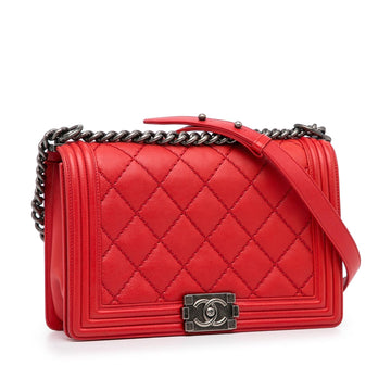 Chanel Small Lambskin Double Stitch Boy Flap (MLB-xZDUeB)