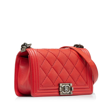 Chanel Small Lambskin Double Stitch Boy Flap (MLB-kxNHab)