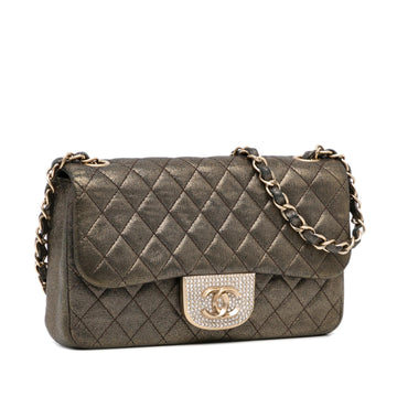 Chanel Small Metallic Iridescent Pearl CC Crystal Single Flap Bag (MLB-EHwOc9)