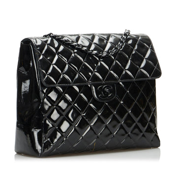 Chanel So Black Matelasse Patent Leather Single Flap Bag (MLB-eJHtIM)