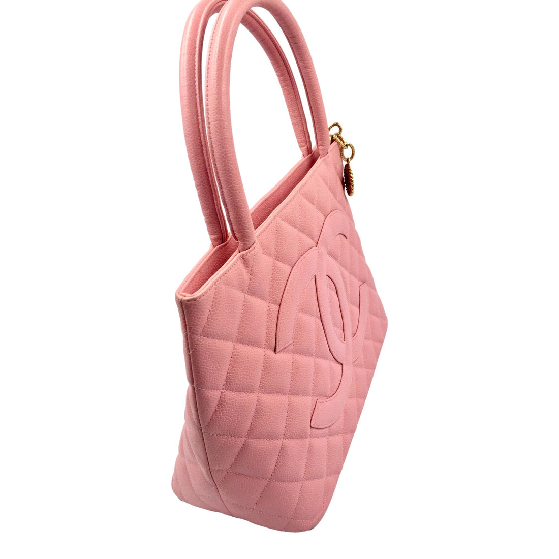Chanel Caviar Quilted Leather Medallion Tote Pink