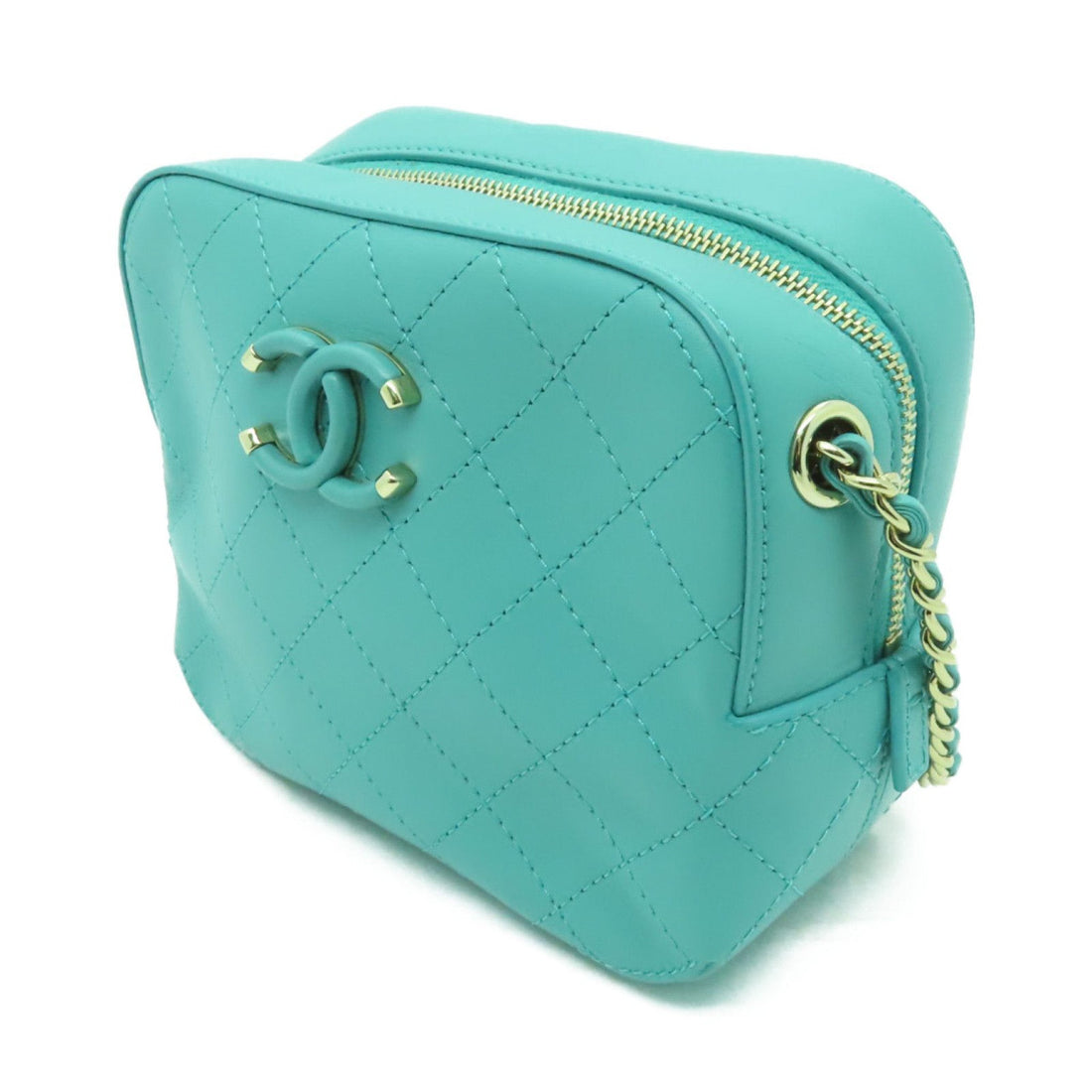 Chanel Zip Camera Bag Crossbody Bag in Tiffany Blue Teal