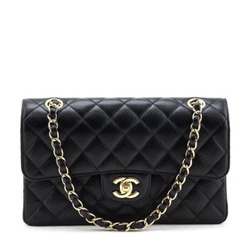 Chanel Black Caviar Quilted Small Double Flap Bag