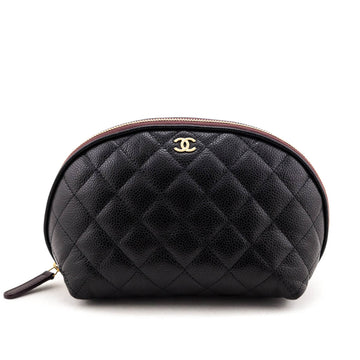Chanel Black Caviar Small Curvy Cosmetic Case