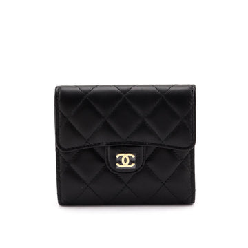 Chanel Black Lambskin Classic Small Flap Wallet