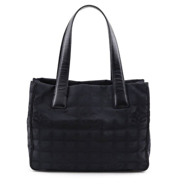 Chanel Black Nylon Logo Jacquard Small Travel Tote