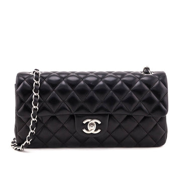 Chanel Black Quilted Lambskin E/W Flap Bag