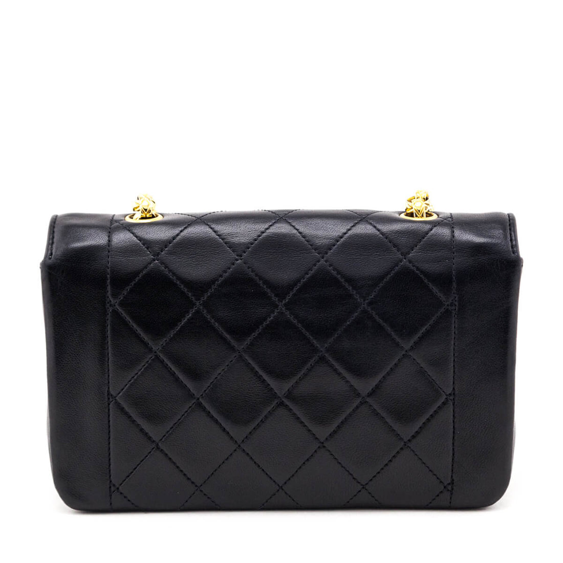 Chanel Black Quilted Lambskin Vintage Mini Diana Flap Bag