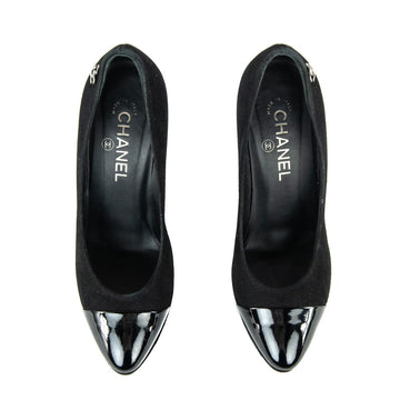 Chanel Black Suede Cap Toe Pumps Size 8.5 | EU 38.5