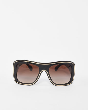 Chanel Black & Gold Oversized Logo C.622/S5 Sunglasses