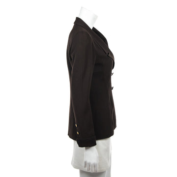 Chanel Brown Wool Crepe Jacket Size S