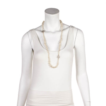 Chanel Faux Pearl CC Station Necklace