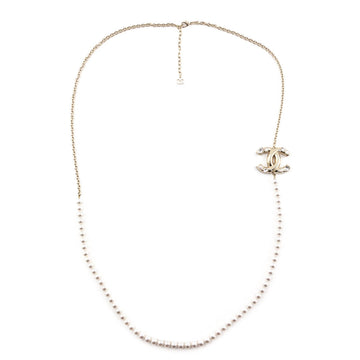 Chanel Faux Pearl & Chain CC Necklace
