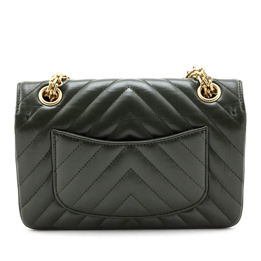 Chanel Green Quilted Aged Calfskin Chevron Mini Reissue Flap Bag