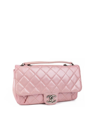 Chanel Medium Pink Metallic Flap Bag