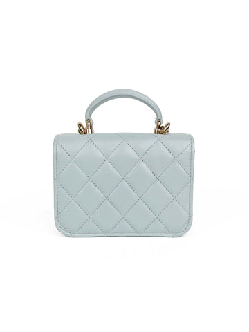Chanel Mini Light Blue Flap Bag with Handle