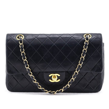 Chanel Navy Quilted Lambskin Vintage Medium Classic Double Flap Bag