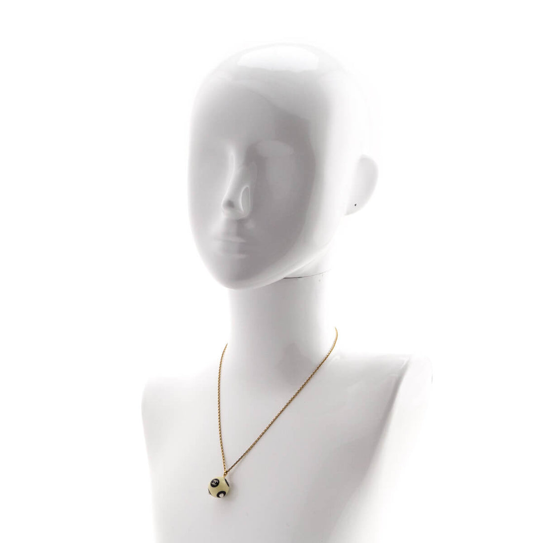 Chanel Resin CC Bead Pendant Necklace