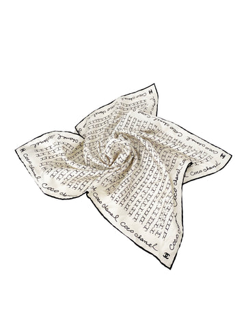 Chanel White & Black Scrunchie & Headscarf