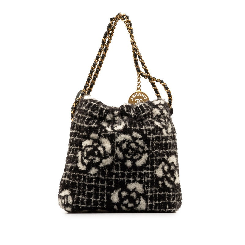 Chanel Camellia Chanel 22 Hobo Bag Cotton Shoulder Bag in Good condition