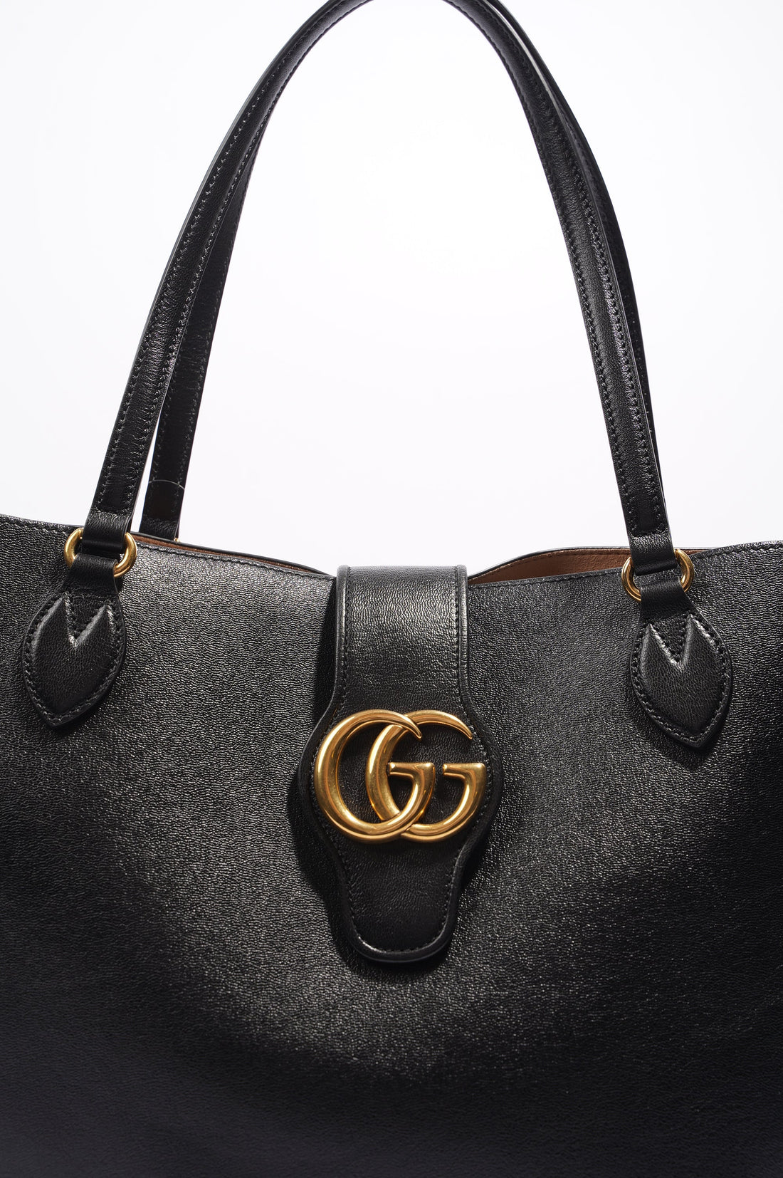 Gucci Dahlia Double G Tote Black Leather Medium