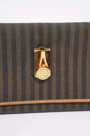 Fendi Womens Fendi Bi Fold Purse Brown / Black Canvas