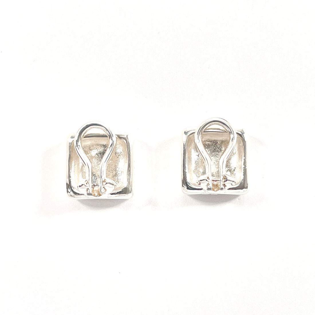 CHANEL Earring Silver925 Silver vintage square clover