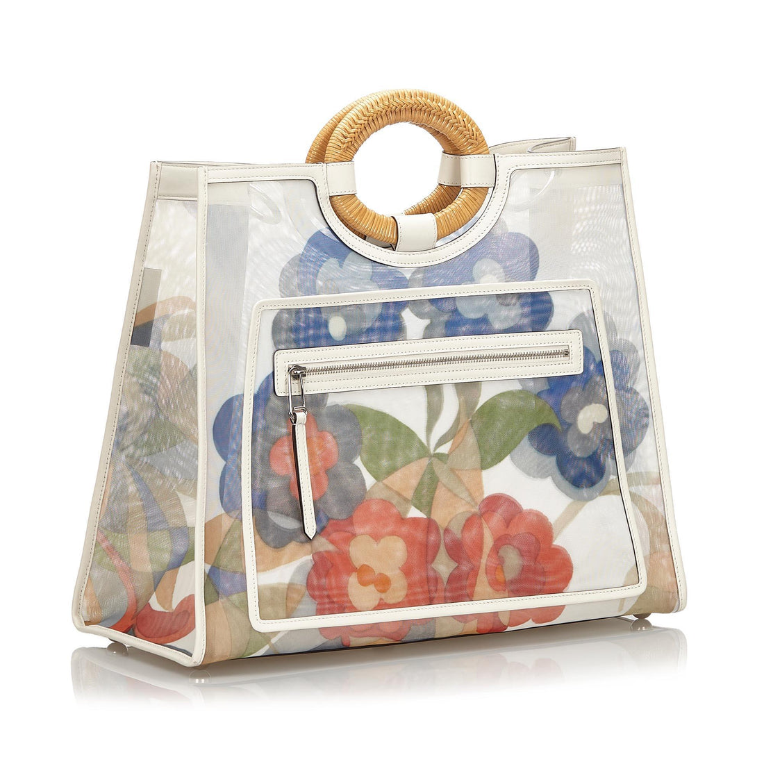 Fendi Mesh Floral Runaway Tote (MLB-10060)