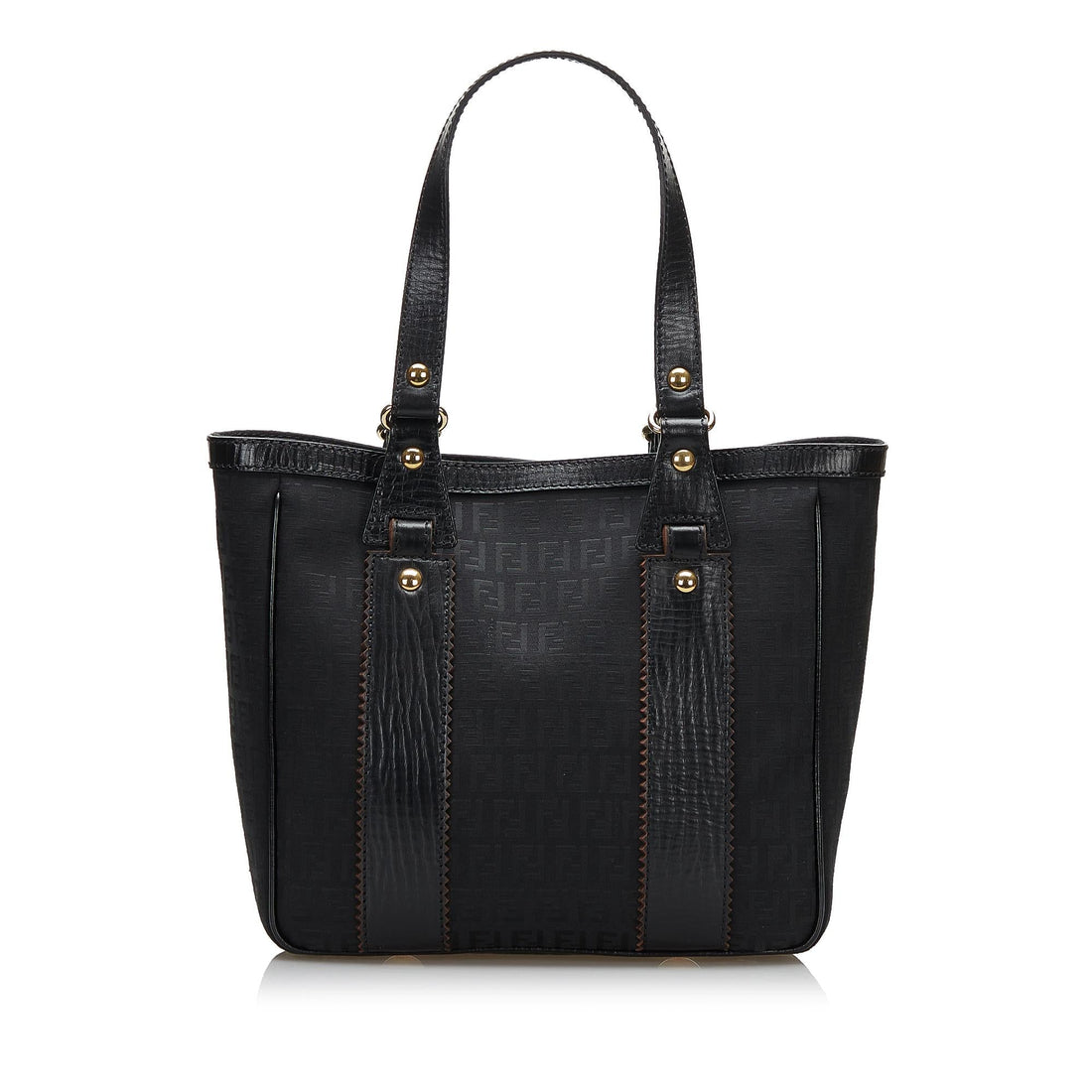 Fendi Leather-Trimmed Zucchino Tote (MLB-36075)