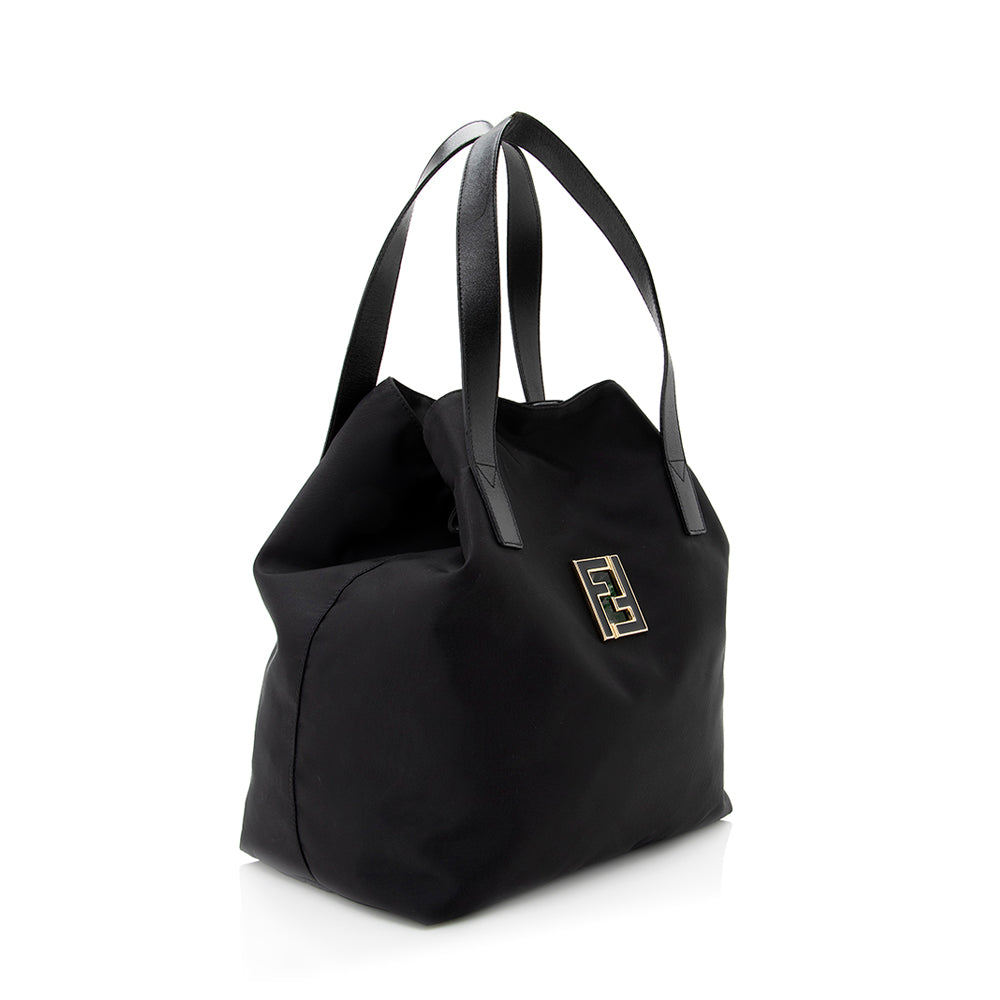 Fendi Nylon Logo Small Tote