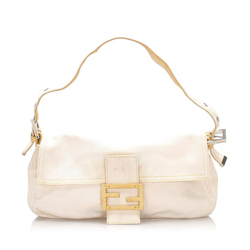 Fendi Python-Trimmed Canvas Mamma Baguette (MLB-16033)