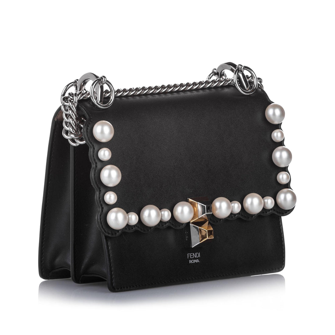 Fendi Small Kan I Pearl Leather Crossbody Bag (MLB-10384)