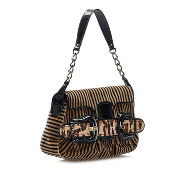 Fendi Striped Velvet B Bis Bag (MLB-37726)