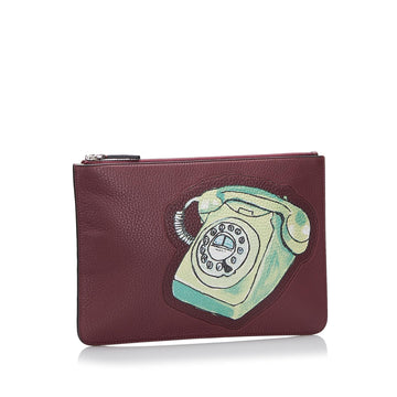 Fendi Telephone Leather Clutch (MLB-xvNet2)
