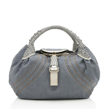 Fendi Ticking Stripe Denim Spy Makersluxe (SHF-12380)