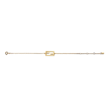 Fendi Baguette Logo Bracelet Gold Metal Adjustable Chain Medium