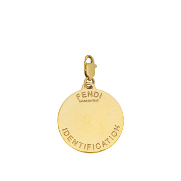 Fendi Gold Tone B Identification Crystal Bracelet Charm