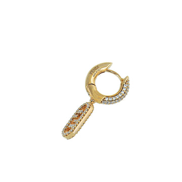 Fendi Gold O'Lock Crystal Drop Earrings