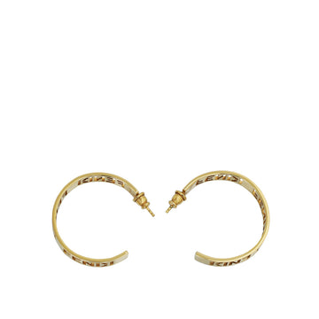 Fendi Gold Small Signature Hoop Earrings