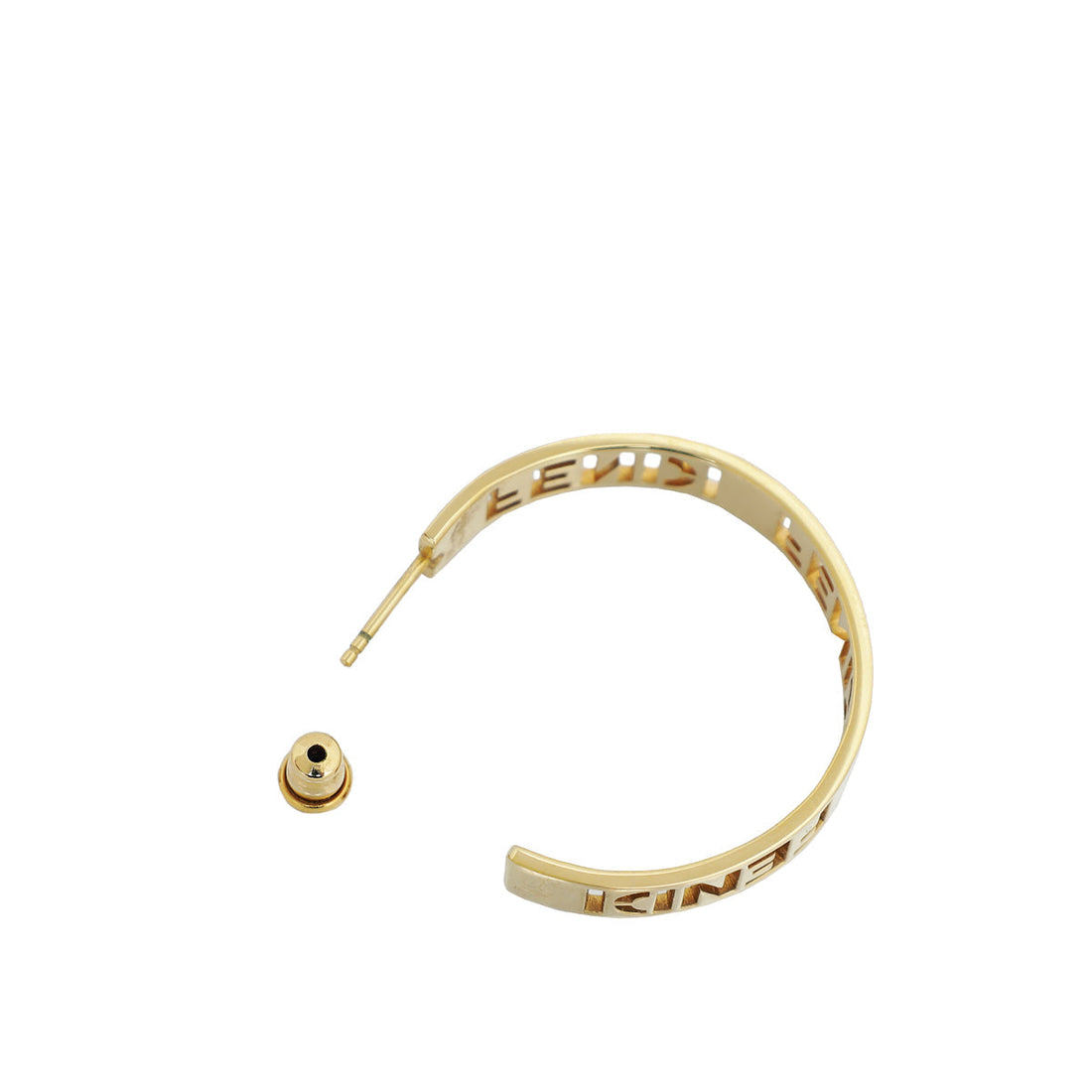 Fendi Gold Small Signature Hoop Earrings