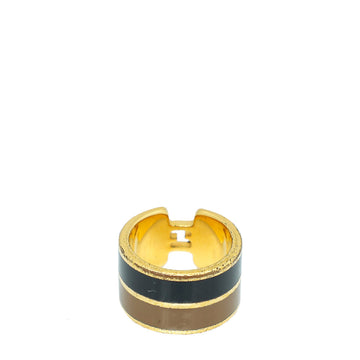 Fendi Bicolor Fendista Enamel Band Small Ring