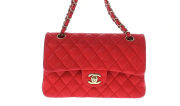 Chanel red caviar small timeless bag