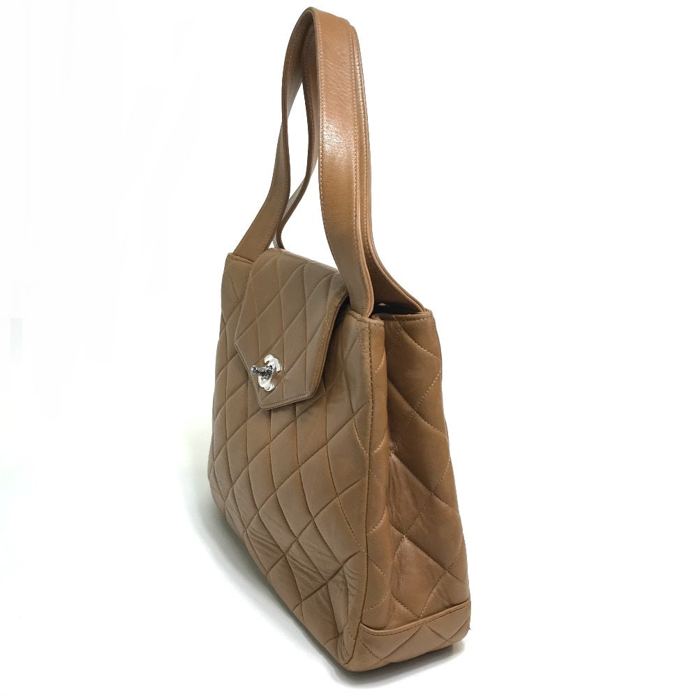 CHANEL Handbag lambskin Brown Matrasse CC COCO Mark Women Used