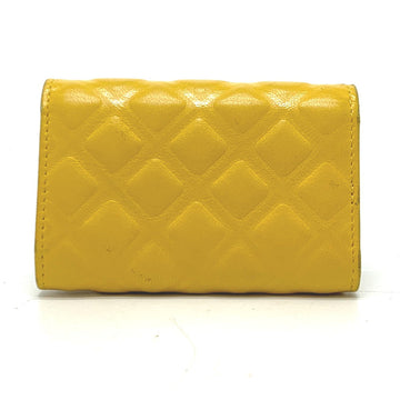 CHANEL Key case Key holder  Calfskin yellow COCO Mark Diamond CC Women Used