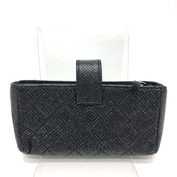 CHANEL Pouch leather black CC COCO Mark Matrasse Women Used